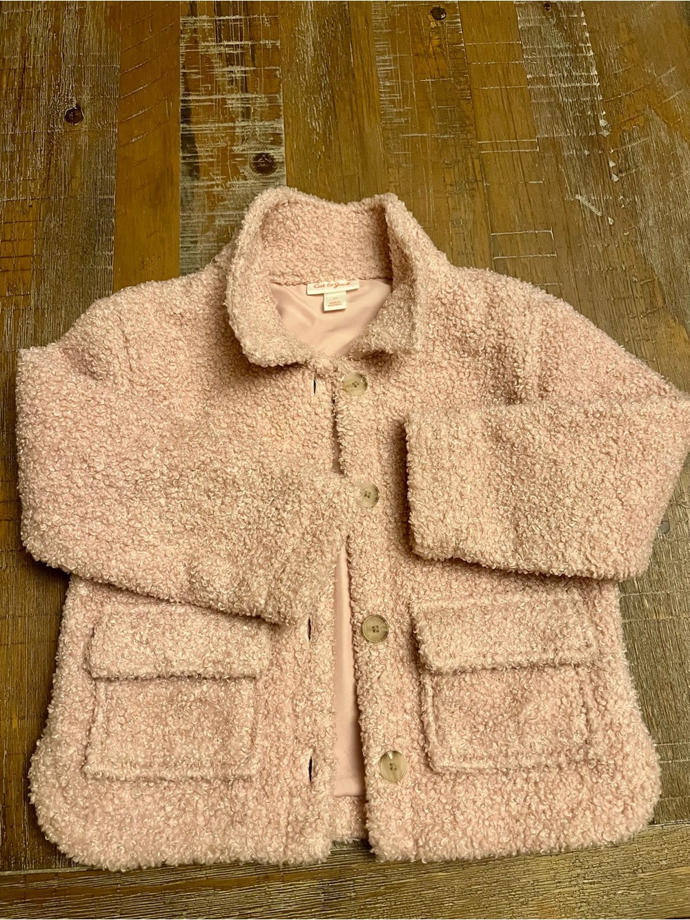 Cozy Pink Cat & Jack Sherpa Jacket for Kids - Soft Plush Coat